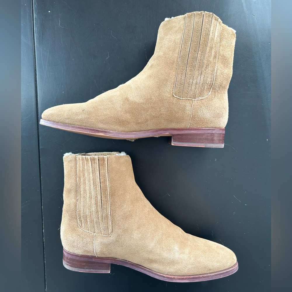 J. Crew Suede Chelsea Boots with Shearling Lining (Size 7) gently used